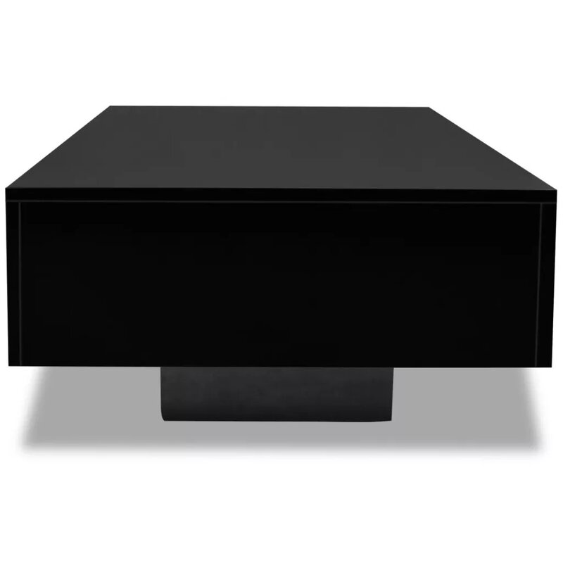 Кофейный столик, мебель черного цвета с высоким блеском