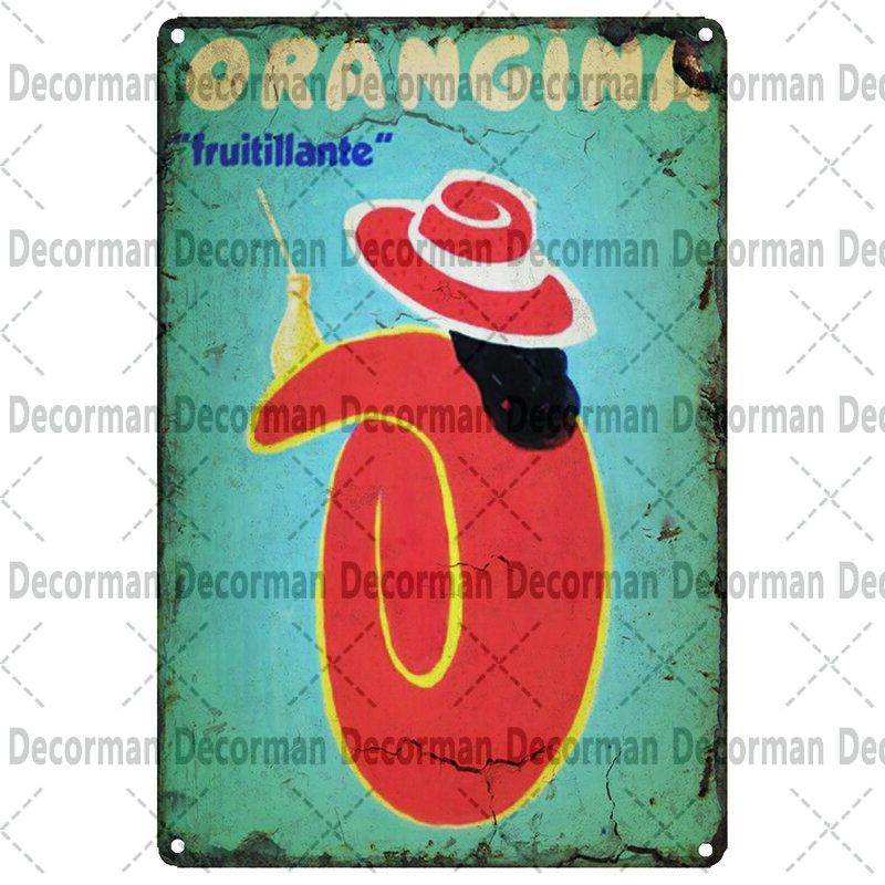 [Decorman] Orangina Tin Teken Frankrijk Soda Drinken Metalen Schilderen Custom Muur Poser Pub Room Bar Home Decor LTA-3145