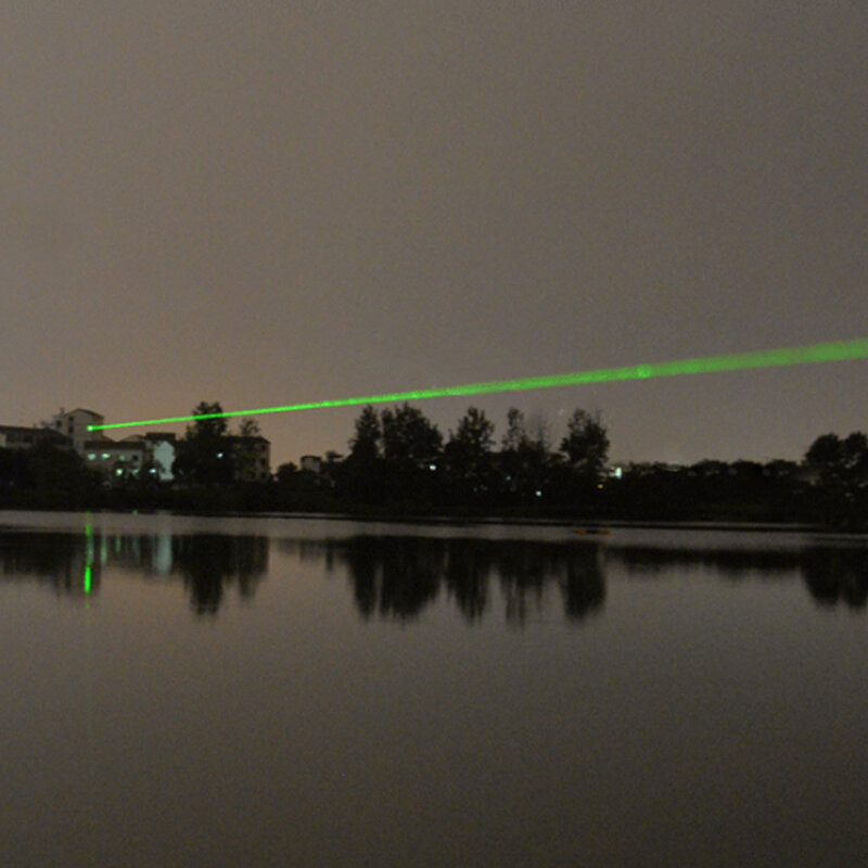 Caneta laser preta com feixe visível forte, caneta laser poderosa com linha contínua de laser verde de 1000 metros (sem baterias)