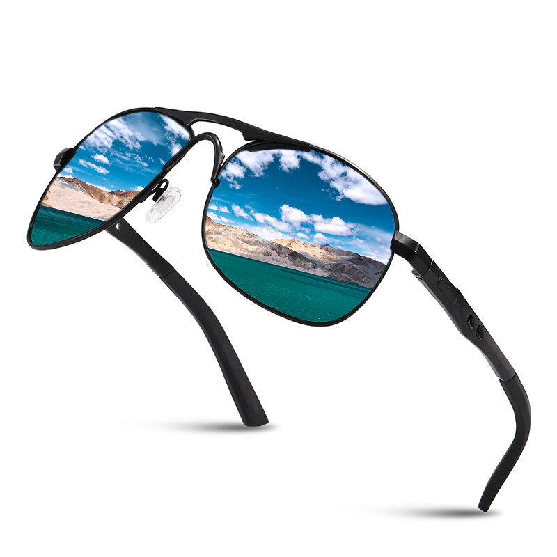 แว่นตากันแดด Polarized Luxury ผู้ชาย Metail กรอบคุณภาพดวงอาทิตย์แว่นตาออกแบบแบรนด์นักบินแว่นตาชายตกปลาแ...