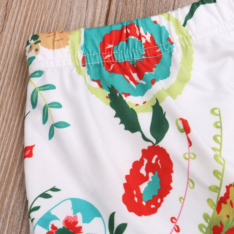 Pantalones cortos elásticos con estampado Floral para niñas pequeñas, bombachos de algodón con volantes para bebés recién nacidos, diadema con lazo de 0 a 24 meses, verano 2020