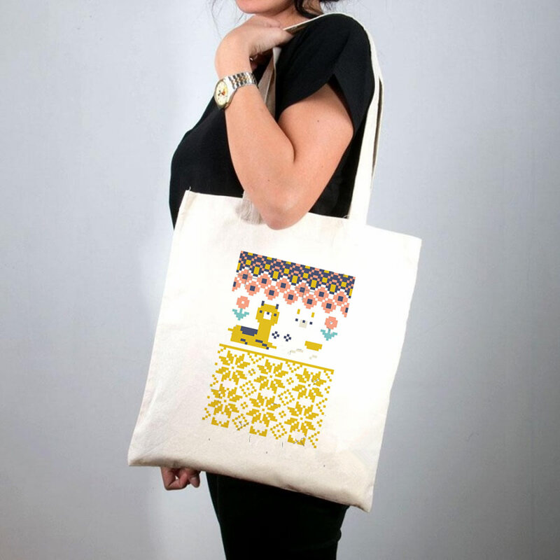 2021 Shopper wszystko czego potrzebujesz to miłość drukowana torba materiałowa kobiety Harajuku torba na zakupy dziewczyna torba na ramię na zakupy damska torebka płócienna