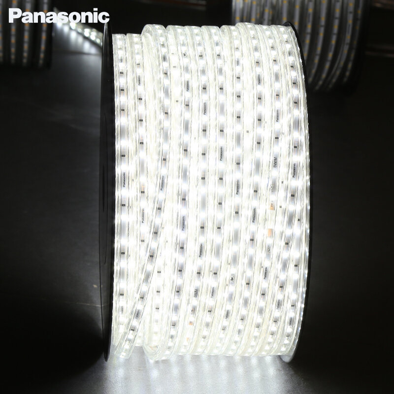 Panasonic 220V Impermeabile Ha Condotto La Luce di Striscia con la Spina di UE Luce della Corda Flessibile 36 Leds/M Alta Luminosità Esterna decorazione dell'interno