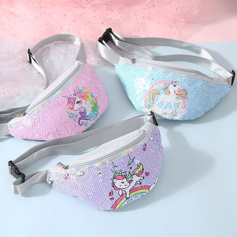 Unicorn Hip Bum Waist Bag Belt Bayi untuk Anak Perempuan Anak Kecil Fanny Pack Perempuan Telepon PISANG DI Kantong Uang Berguna Sachet Canguro