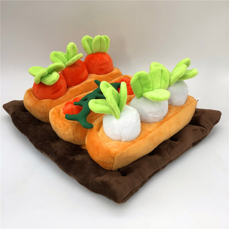 Campo vegetale creativo carota zucca simpatico peluche cuscino genitore interazione bambino mani sull'abilità educazione giocattolo di simulazione