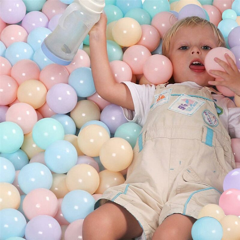 Pelotas de plástico de tamaño mixto para niños, juego de bolas de plástico de colores Pastel, combinación de varios colores, juguete suave para piscina, regalo, 100 Uds.