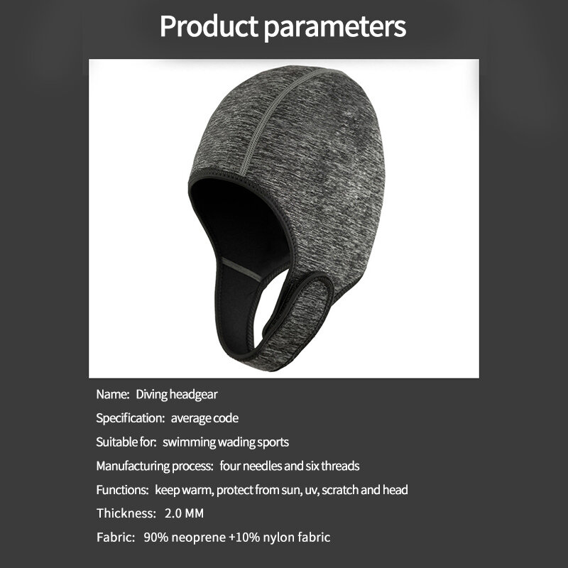 Bonnet de plongée en néoprène 3mm, en tissu Uniex NCR professionnel, combinaisons d'hiver résistantes au froid, couvre-tête, casque