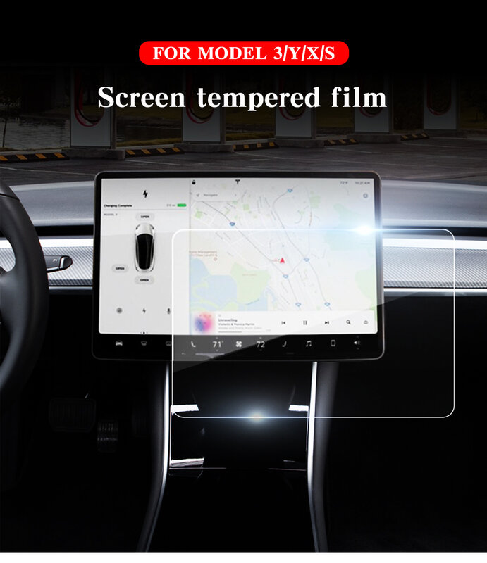Membrana de vidrio de pantalla protectora para consola central Tesla modelo 3 Y S X 2021, accesorio HD para consola Blu-ray