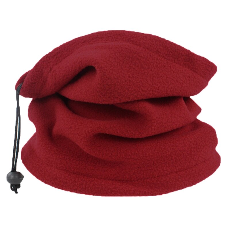 Unisex Winter Faux Fleece Neck Gaiter Warmer Drawstring 방풍 페이스 커버 사이클링 다기능 무한 스카프 튜브