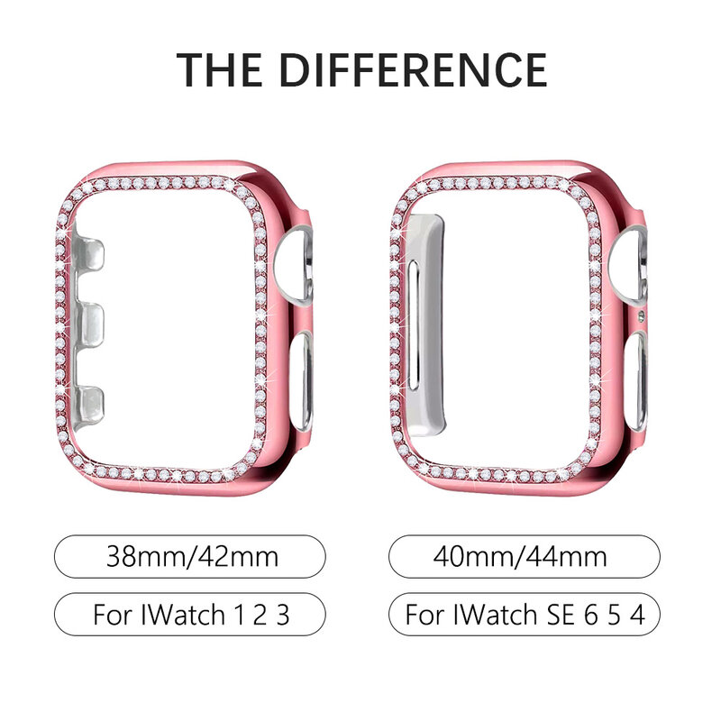 Diamond Bumper กรณีป้องกันสำหรับ Apple Watch Series 7 SE 65432 38มม.42มม.สำหรับ Iwatch 40มม.44มม.อุปกรณ์เสริมสร้อยข้อมือ