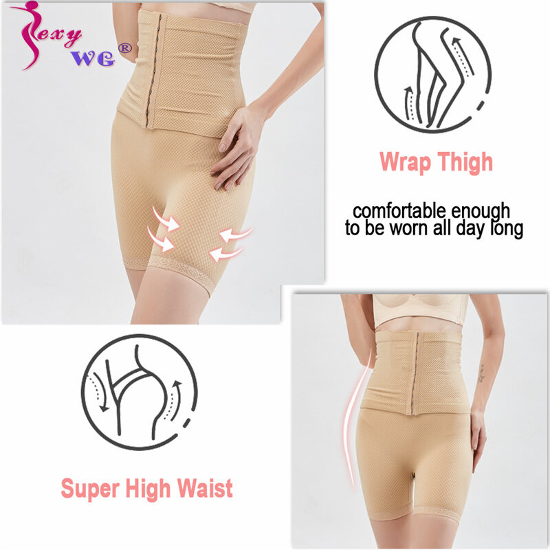 SEXYWG Seamless Tummy ควบคุมกางเกงเอวเทรนเนอร์ผู้หญิง Butt Lifter Body Shaper Shapewear High เอว Shapers Bodyshapewear