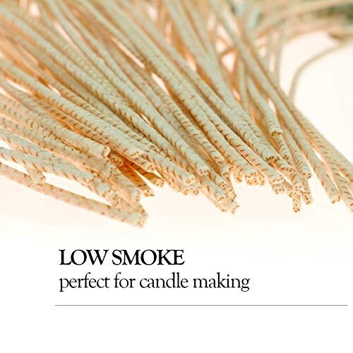 MILIVIXAY 100Pcs/Lot Candle Wicks for Candle Making Coated with Natural Soy Wax Low Smoke DIY Candle Making Candle Wicks Bougie