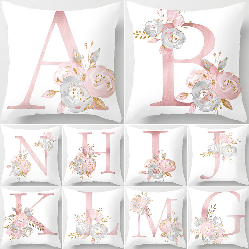 Pink Letter Cushion Pillowcase Decoration Sofa Pillowcase Polyester Pillowcase Decoration Merry Christmas Decoration For Home