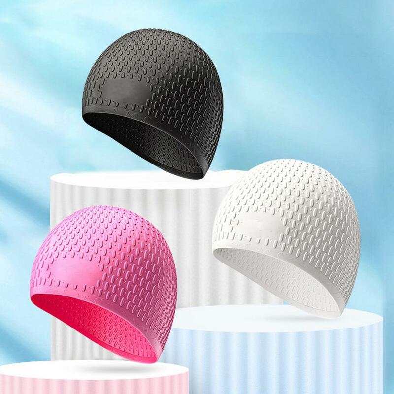 50% chapéu de natação ergonômico unisex do silicone impermeável grande para o cabelo longo dos adultos