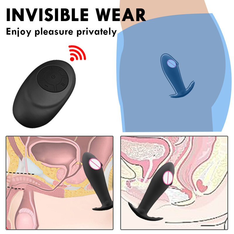 Vibrator Wanita Anal Plug Mainan Seks untuk Orang Dewasa Vibrator Remote Control Butt Plug Mainan Seks untuk Pasangan Anus Prostat pijat