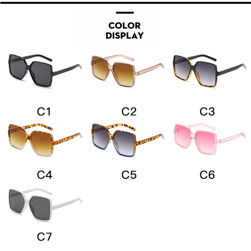 Übergroßen Quadratischen Sonnenbrille Frauen 2020 Neue mode Trendy Vintage Brown Gradient Schwarz Luxus Marke Damen Brillen UV400 Oculos