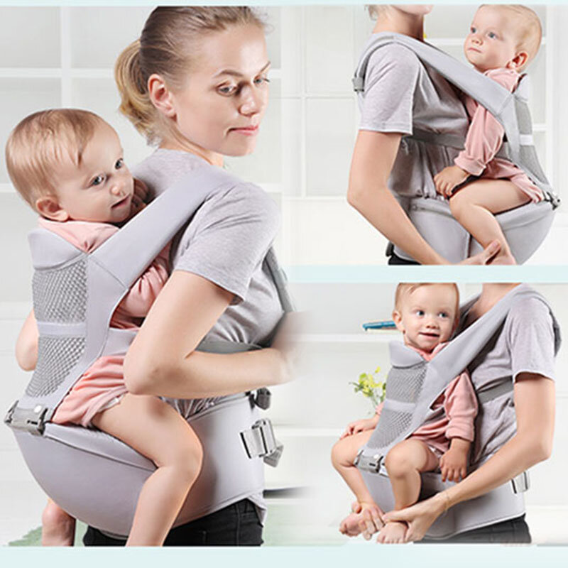 Mochila portabebés ergonómica con asiento de cadera para recién nacido, canguro, multifunción, envoltura de cabestrillo, 0-48 meses