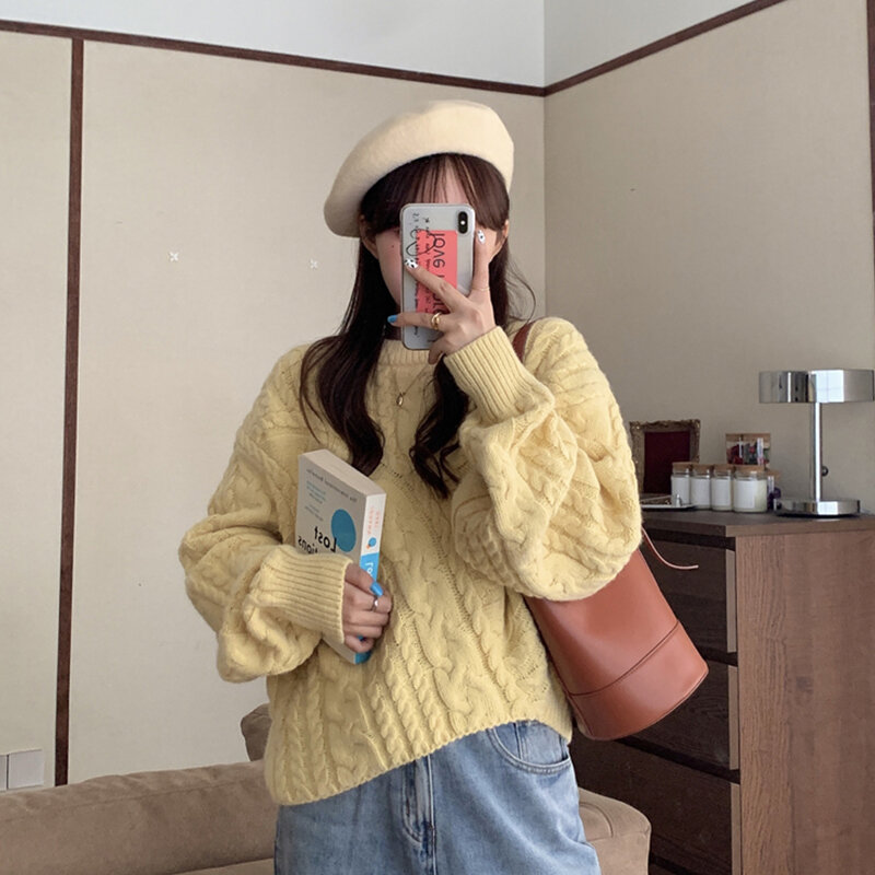 Suéter corto grueso de estilo de Hong Kong para mujer, ropa exterior holgada, estilo Retro, nuevo estilo, gran oferta, 2020