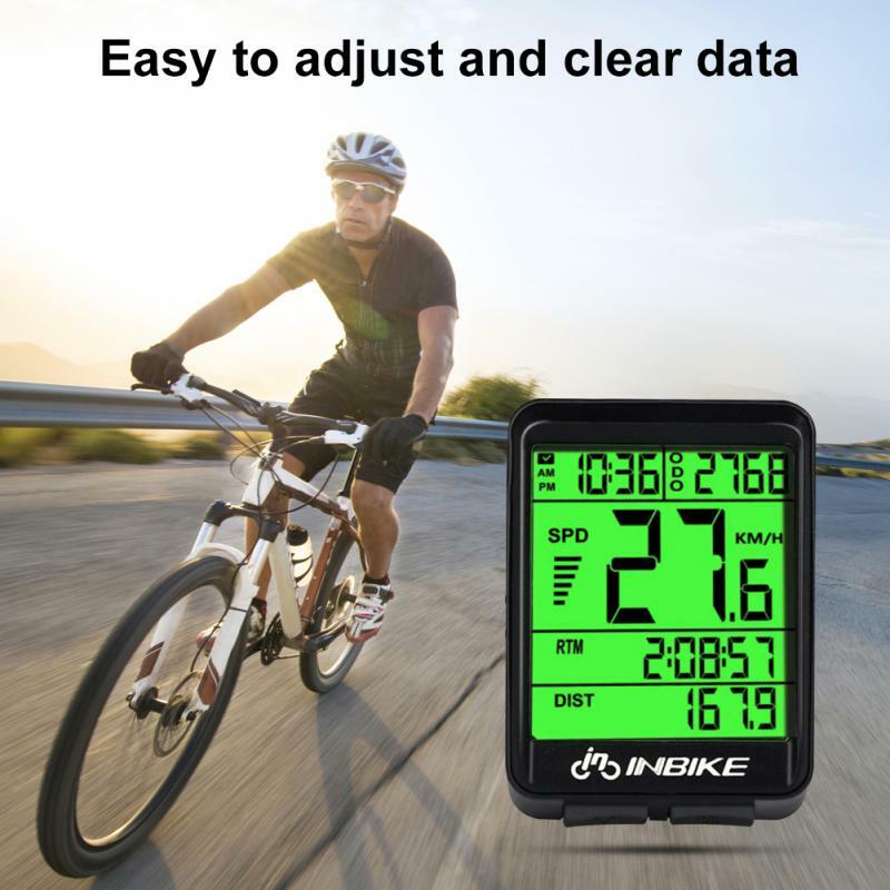 INBIKE 2.8 inch Bike Wireless Computer Wireless MTB Bike Cycling Odometer Stopwatch Speedometer Watch LED Digital Rate