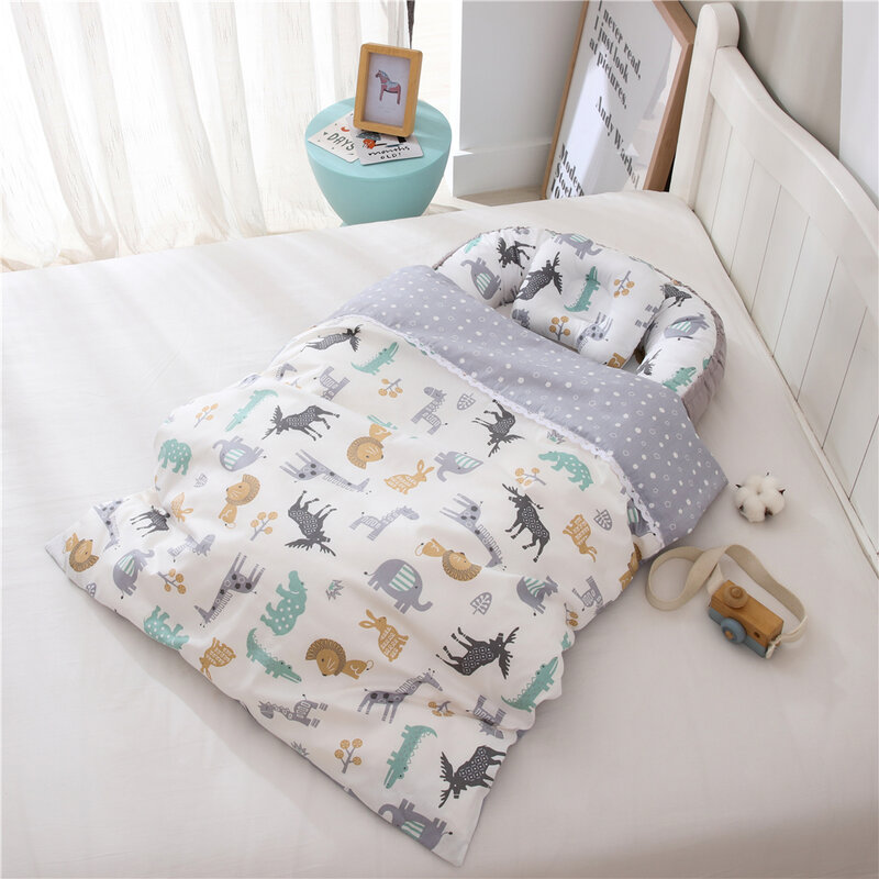 Tragbare Winter Warme Baby Krippe mit Quilt Decke Reise Bett Infant Baumwolle Krippe für Neugeborenen Babynest Bett Stubenwagen Stoßstange