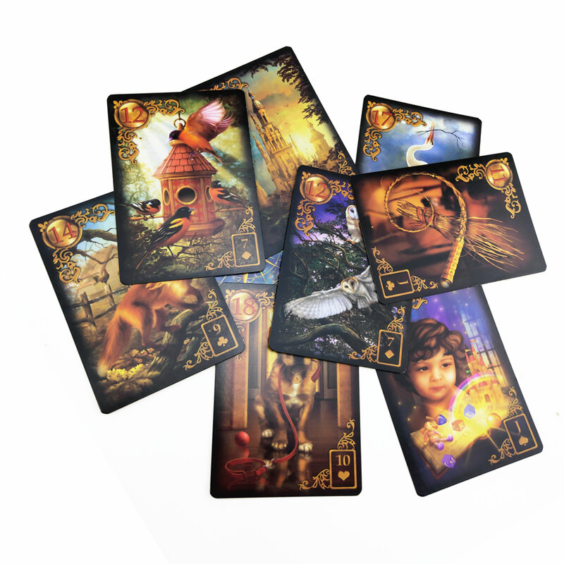 4 Kartu Oracle Bahasa Inggris Baru Kartu Tarot Keberuntungan Misterius untuk Ramalan Nasib Kartu Penyihir Lenormand Permainan Pesta Keluarga