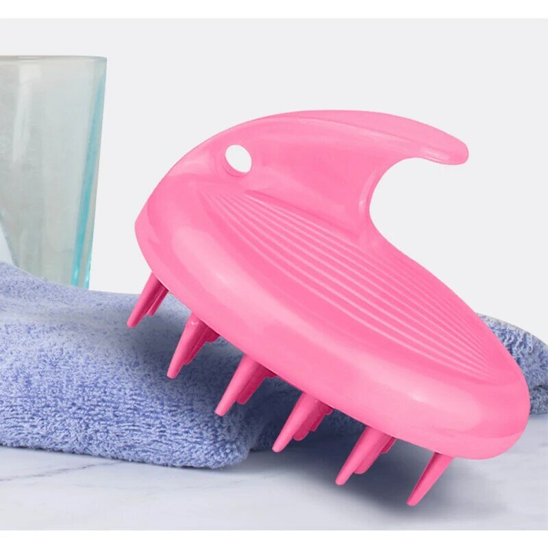 Silicone head body wash cleaning care hair root itchy scalp massage comb shower brush bath spa anti-dandruff shampoo care