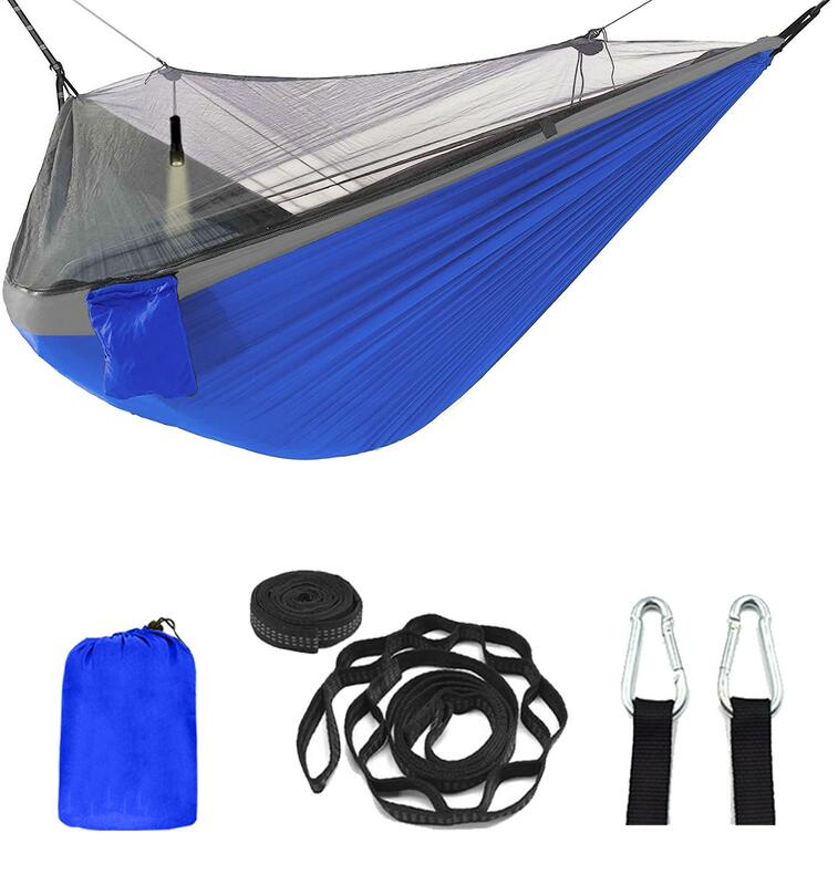 Hamac de camping avec moustiquaire, 1 à 2 personnes, Parachute, pour pique-nique, chasse, facile à transporter