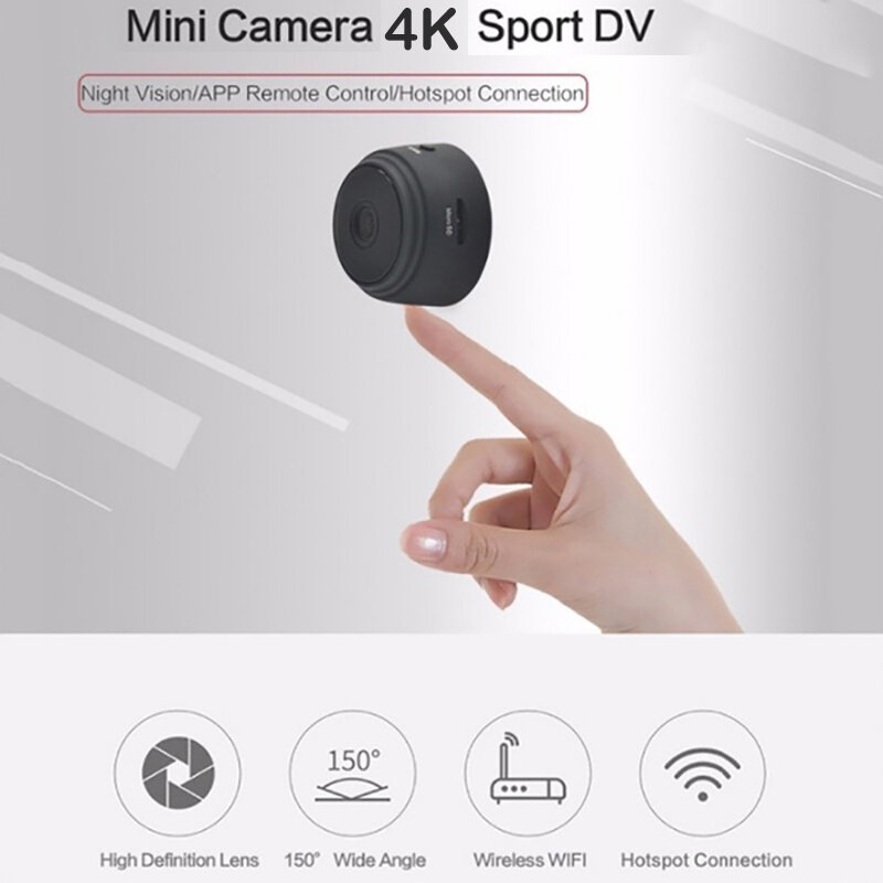 A9 Mini Camera App Full HD 1080P 4K Cam 150 degree Viewing Angle Wireless WiFi IP Network Monitor Security Night Version Cam