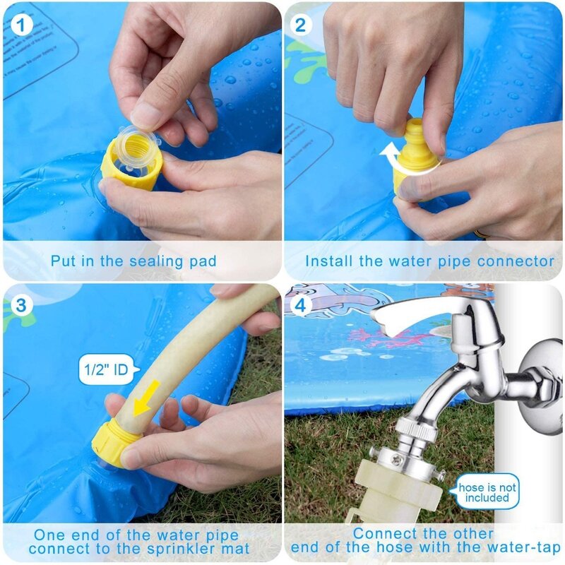 Colchoneta rociadora de agua inflable para niños, almohadilla redonda rociadora de agua de 170/150/100cm, divertidas al aire libre