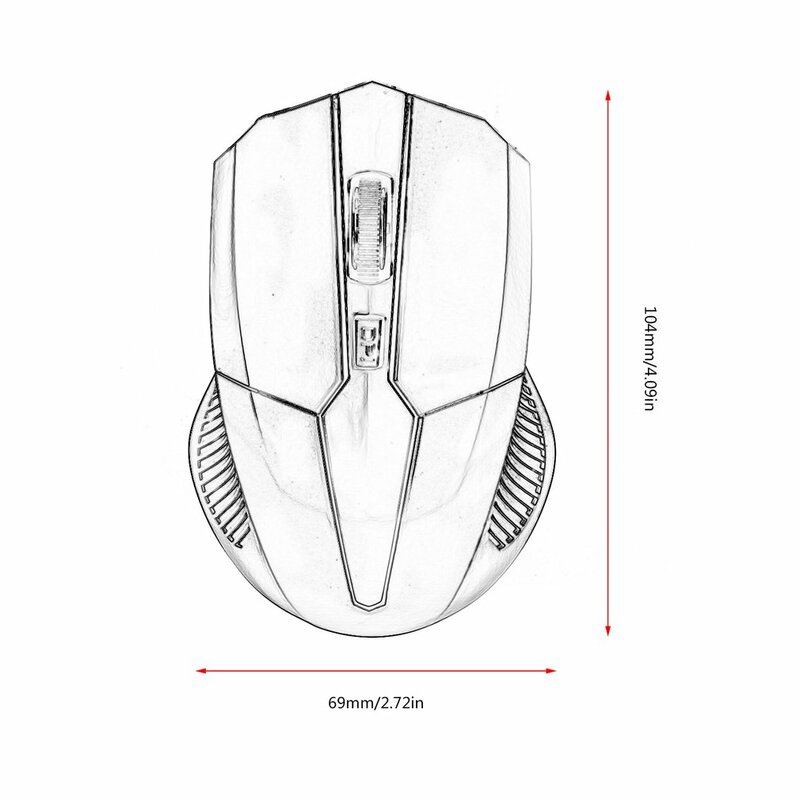 Hot New 2.4 GHz bezprzewodowa mysz optyczna z wbudowanym odbiornikiem USB 2.0 na PC Laptop ergonomiczna konstrukcja mysz dla graczy