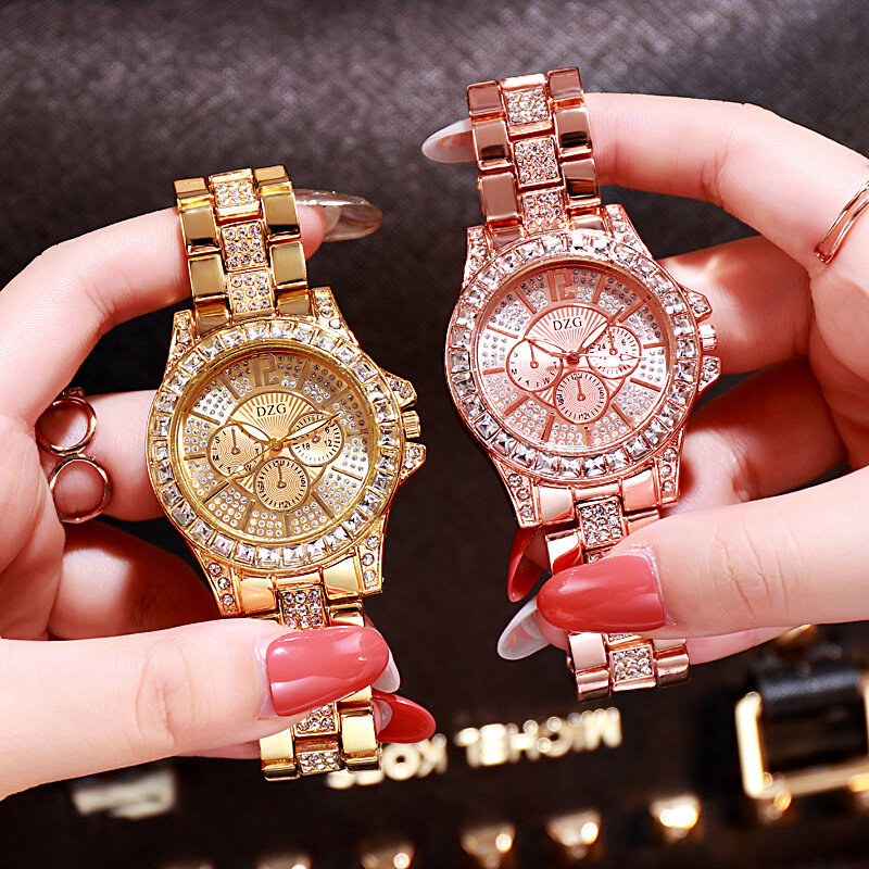Relógios femininos vestido rosa ouro aço inoxidável lvpai marca moda senhoras relógio de pulso criativo quartzo barato relógios de luxo