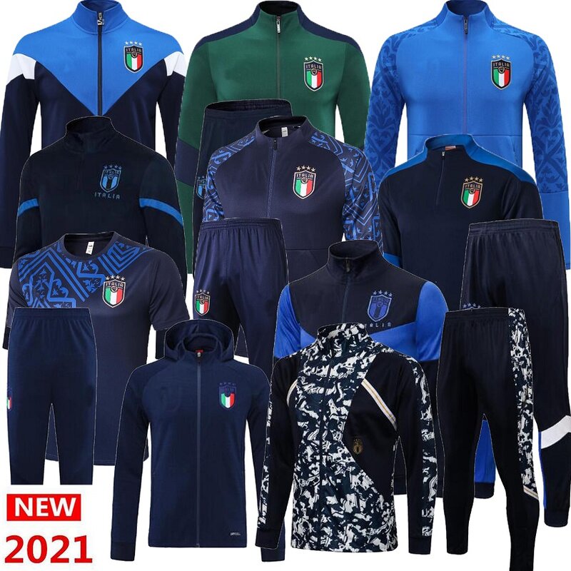Sudadera con capucha para hombre, traje de entrenamiento italiano, chándal tipo POLO, chaqueta de fútbol, novedad de 2020, 2021, 2122