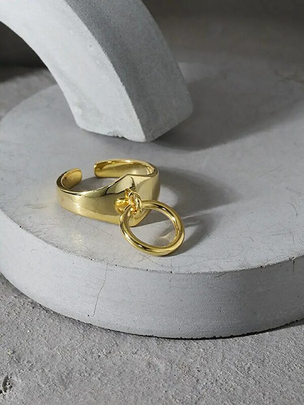 S'STEEL เงินสเตอร์ลิง925แหวน Texture แหวนสำหรับสตรี Designer อินเทรนด์อุปกรณ์เสริม Party ปรับขนาดได้2021แนวโน้มเค...