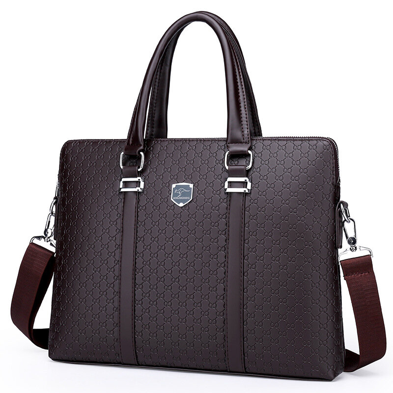 남자 서류 가방 새로운 패션 어깨 가방 Crossbody 가방 14 인치 노트북 가방 남성 비즈니스 핸드백 여행 가방, 블랙 & 브라운