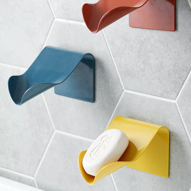 1Pc Soap Holder Bathroom Shower Storage Box Dish Plate Kitchen Sponge Tray Wall Mounted Shelf Simple Nordic Drain Rack Organizer