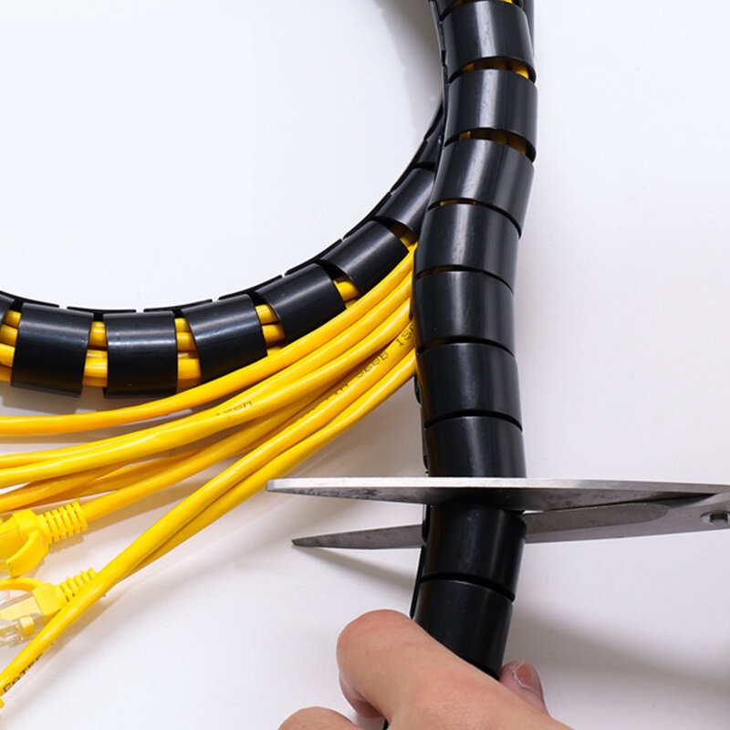 1.5/2M Cable Wire Wrap Organizer Spiral Tube Cable Winder Cord Protector Flexible Management Wire Storage Pipe