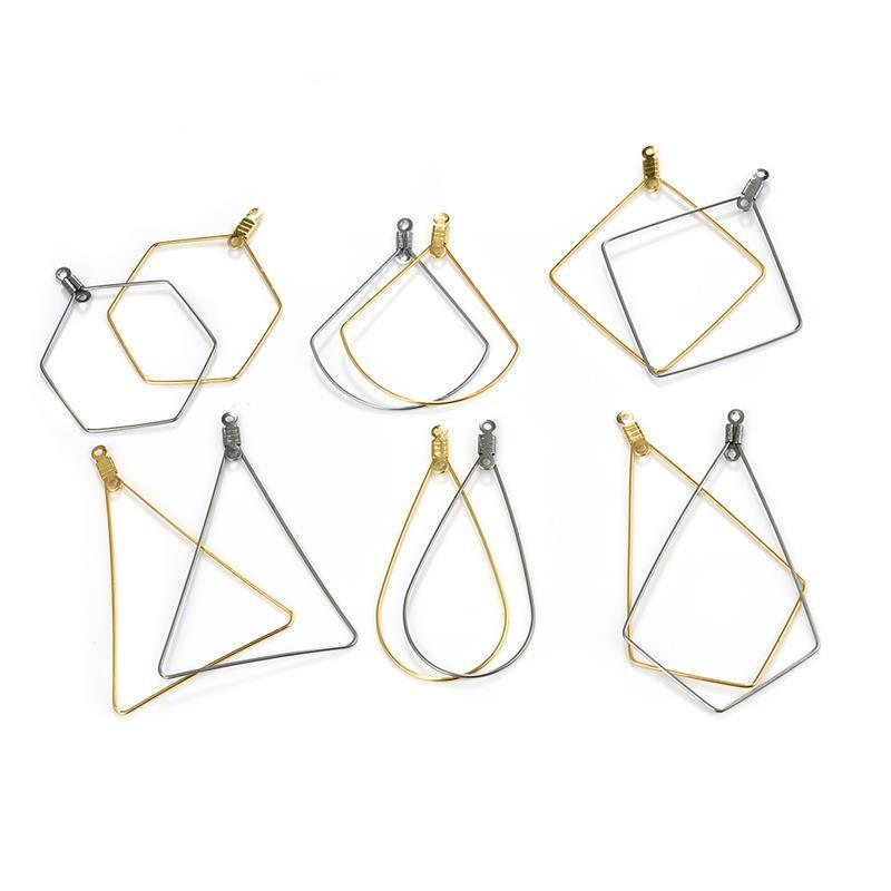 20 stücke Edelstahl Ohrringe Anhänger DIY Zubehör Gold Farbe Geometrische Förmigen Schmuck Handgemachte Erkenntnisse