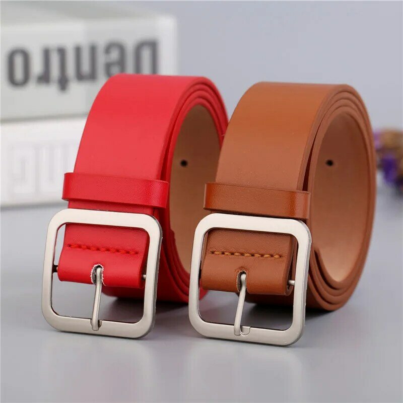 JIFANPAUL Genuine leather alloy metal Square Buckle Women's beltCasual jeans wild style student youth fashion accessories new