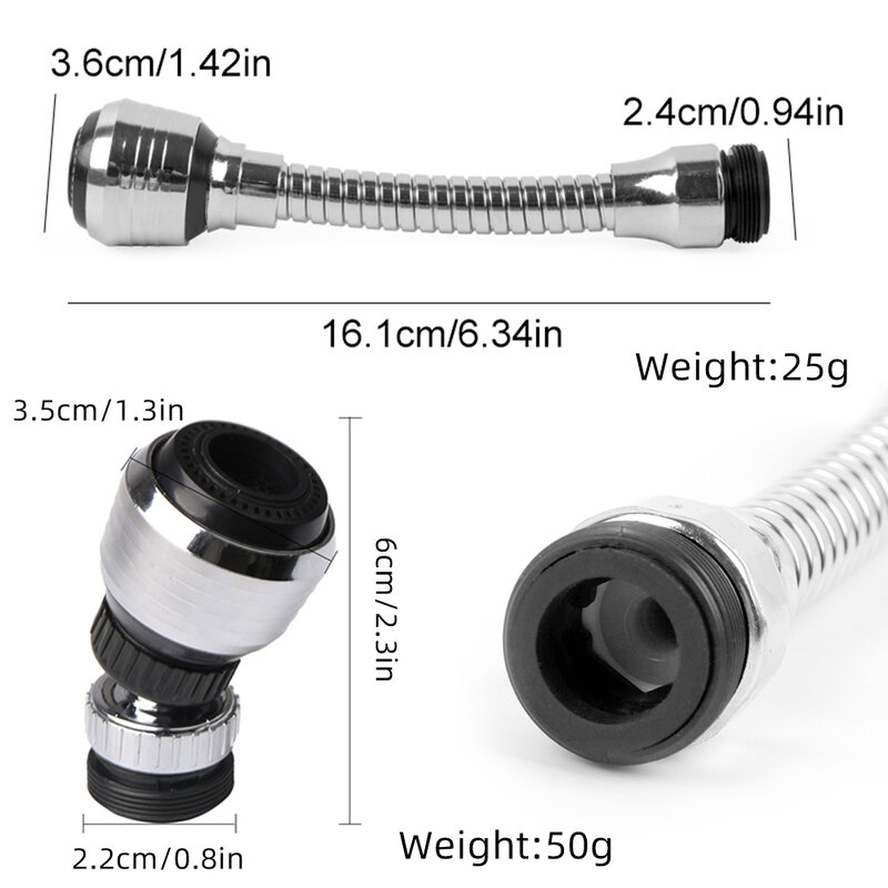360° Rotatable Faucet Nozzle, 30%-70% Water-Saving Splash-Proof Kitchen Faucet Aerator Practical Faucet Extender For Bathroom