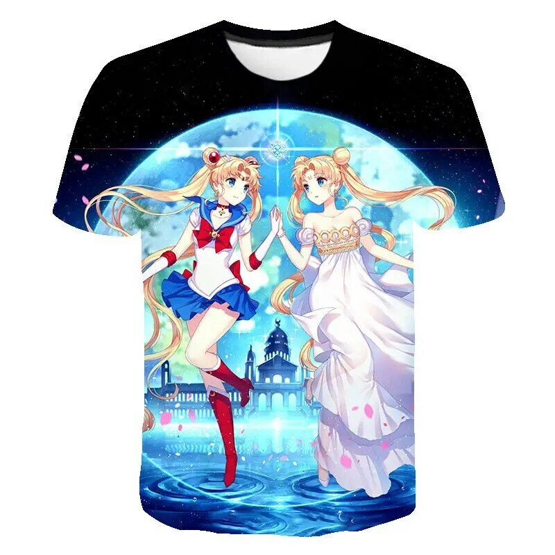 Nieuwe Mode 3D T-shirt Sailor Moon Mannen Vrouwen Kinderen Casual Streetwear Jongen Meisje Kids Gedrukt T-shirt Fashion Zomer Tops tee