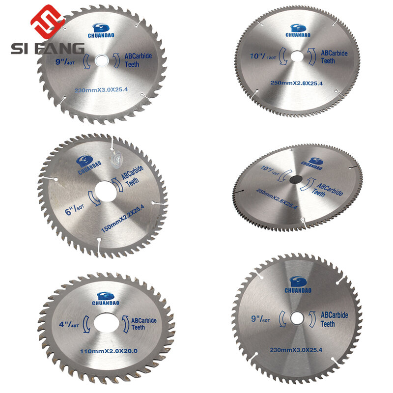 4-14 "Cirkelzaagblad Hout Cuting Disc 110Mm-350Mm Legering Snijden Schijf Voor Hout en Aluminium