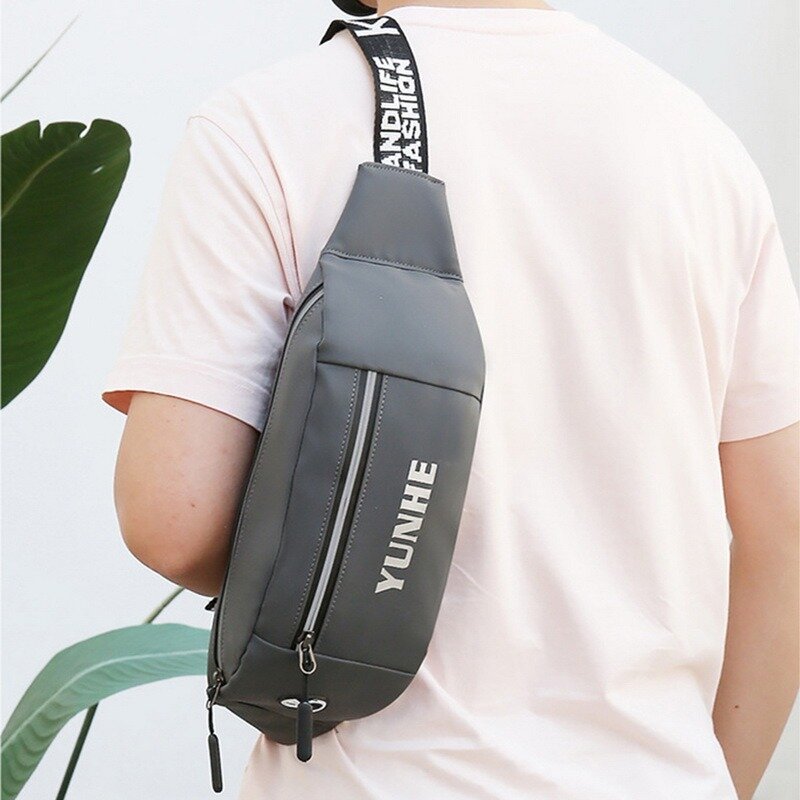 Saco de peito masculino pacote de peito à prova dwaterproof água esportes ao ar livre bolsa de lona bolsa de cintura estilo coreano bolsa de fanny bolsa crossbody saco masculino