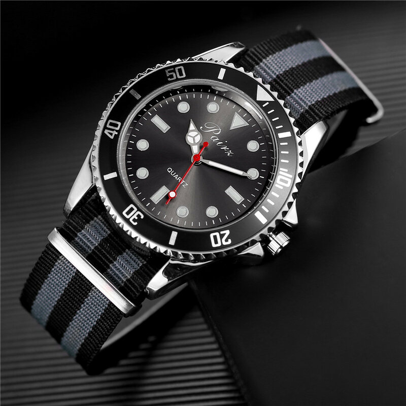 Relojes clásicos minimalistas para hombre y mujer, reloj de cuarzo informal de negocios, con correa de nailon NATO, Masculino