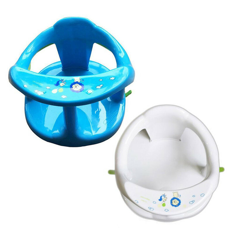 Baby Bath Seat Suction Chair Anti-Slip Round Edge Safe Arm Back Rest Easy Install Removal Bathtub Chair