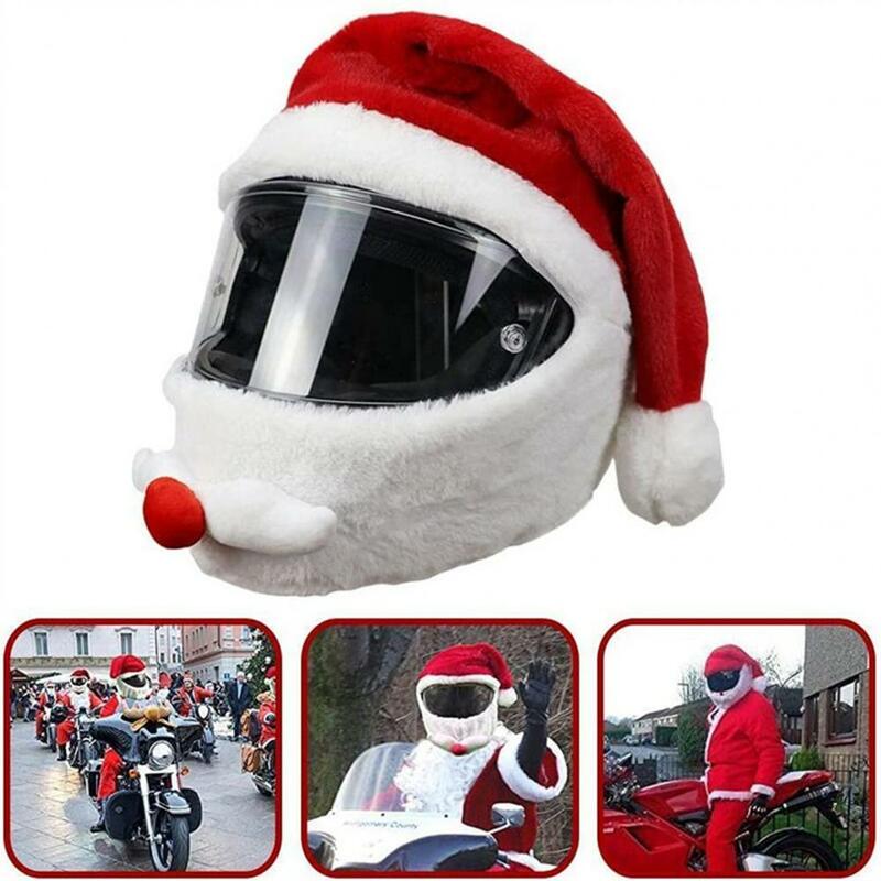 새로운 플러시 수제 귀여운 헬멧 커버 크리스마스 스타일 축제 터치 헬멧 슬리브 타고
