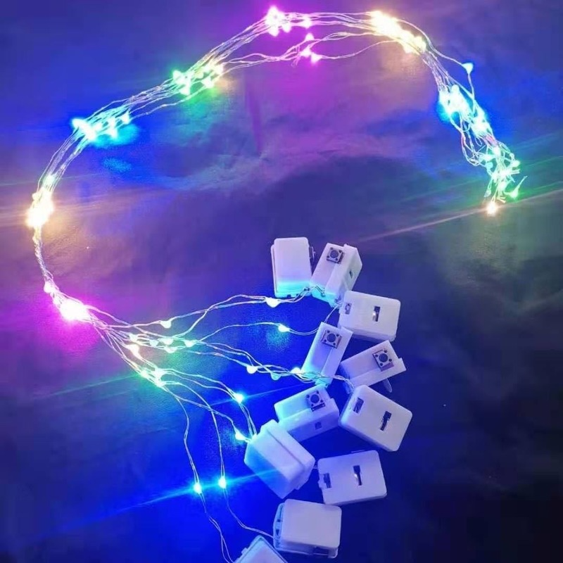 Mini Cadena de luces LED de alambre de cobre, caja de batería, cadena de luz, caja de regalo, decoración de flores, hornear, decoración de pasteles, cadena de luz