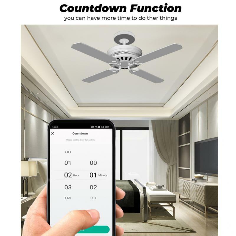 1-5PCS Tuya Wifi 스마트 팬 속도 스위치 미니 스위치 Tuya 스마트 라이프 앱과 호환되는 3 방향 제어 타이머 Alexa Google Home