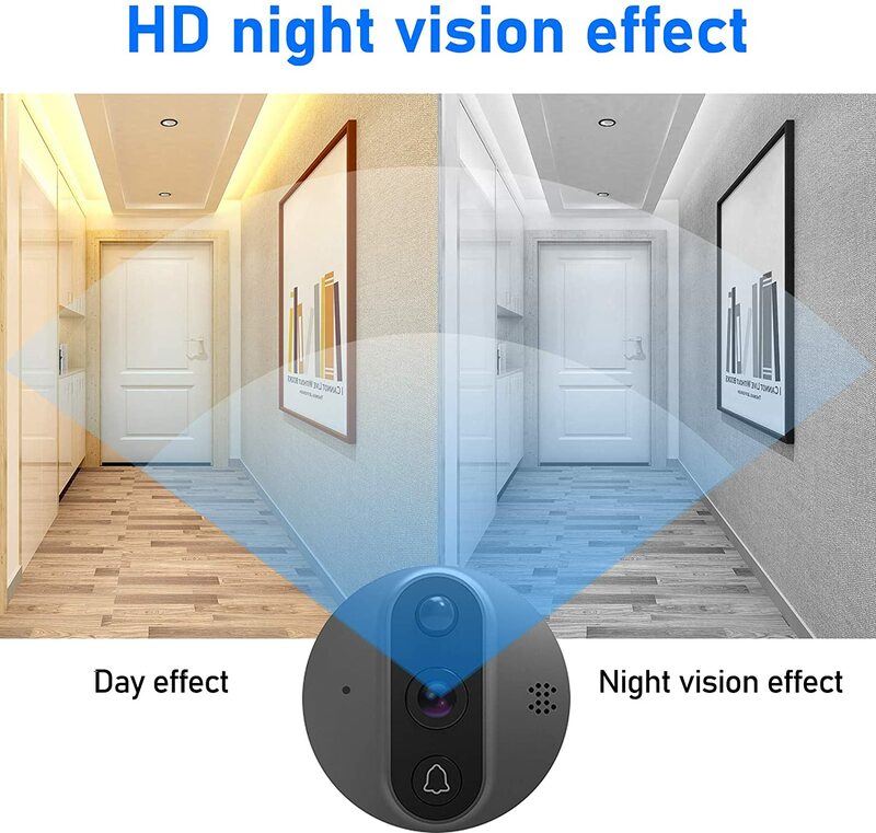 4.3 "Monitor Digital Penampil Video-Mata Cincin Keamanan Perekam Suara Video Bel Pintu Kamera Lubang Deteksi Gerak