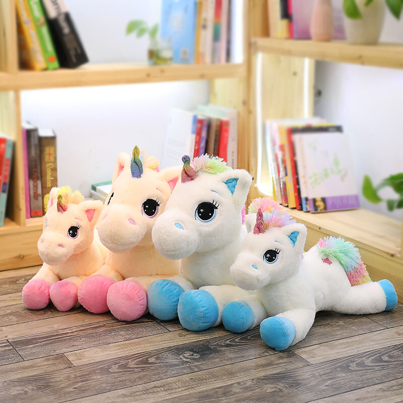 dropshipping 40-80cm 1pc Stuffed Animal Baby Doll Kawaii Cartoon Rainbow Unicorn Plush toys Kids Children Birthday Present Toys