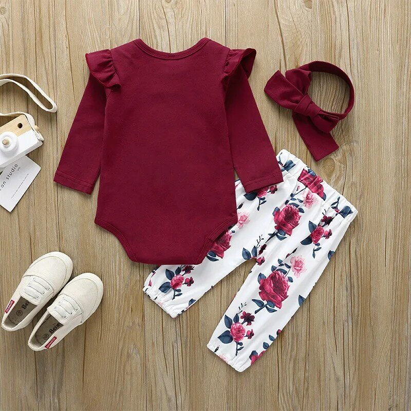 Noworodek moda zestaw ubranek dla dziewczynki 2023 wiosna jesień jednorożec koszulki dla dzieci body + spodnie + kapelusz 3 sztuk Baby Girl zestawy strojów